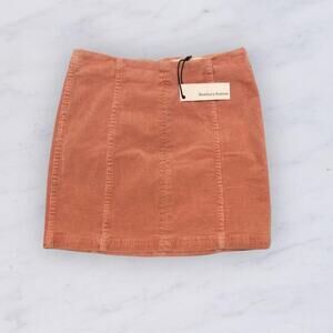 NWT Newbury Kustom Coral Pink Corduroy Mini Skirt